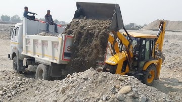 Lazy Driver in JCB Dozer - JCB - JCB Dozer Loading Stone In Truck - Part 2