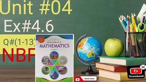 Ex#4.6#unit#4 #Q#(1-13)#mathexercise #fbise #foryou 