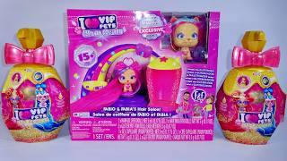 UNBOXING Vip Pets Glam Gems Fabio & Fabia Hair Salon and Celebripets Mystery Surprise Toys ASMR
