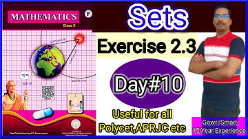 10th Class Maths Syllabus|| Day#10|| Chapter-2|| Sets || Exercise 2.3 || Must Watch Video