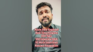 Azure Data Engineer: Real-Time Projects, Mock Interviews,100 Complex Scenarios | Job-Ready #ytshort