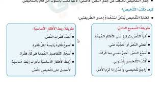 التواصل اللغوي - بنية نص التلخيص - لغتي - السادس الابتدائي - أ. أحمد العسقلاني