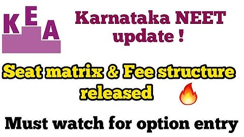 Seat matrix & fee structure released | ಯಾವ category ge ಎಷ್ಟು seat ? | NEET students
