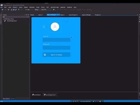 C#, vb.Net PROGRAMMING -  Modern Flat Design Skype Login with Bunifu UI 現代設計用戶界面