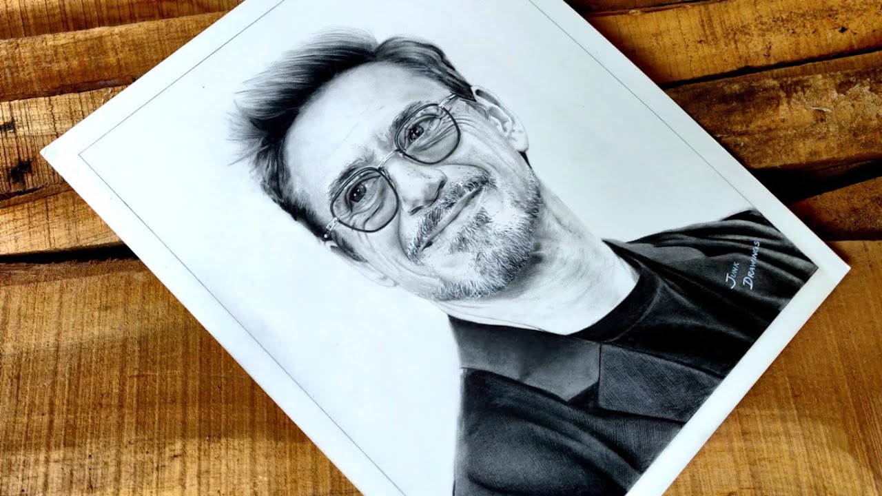 Tony Stark / Ironman Original Pencil Drawing . Fan-art A4 . New Robert  Downey Jr Avengers - Etsy Sweden