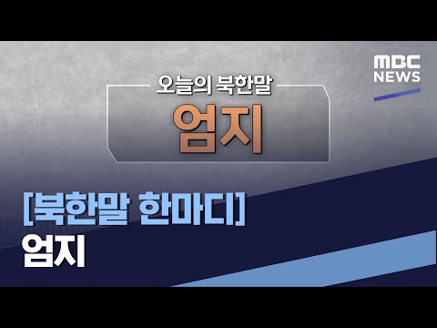 [북한말 한마디] 엄지 (2022.03.26/통일전망대/MBC)