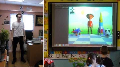 Pavel Asanov first kinect test at school