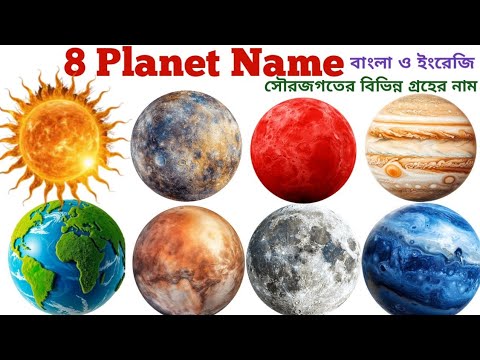 Planet Name In English & Bengali Kids Learn Our Solar System Name With Picture | Planet Vocabulary |