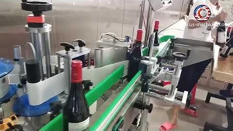 Red wine bottle automatic double station labeling machine wine bottle label applicator