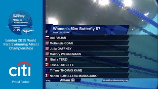 Women's 50m Butterfly S7 Final | London 2019