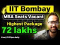 Mba in iit b  iit bombay placements  seats vacant in iit b  waitlist movement  sjsom