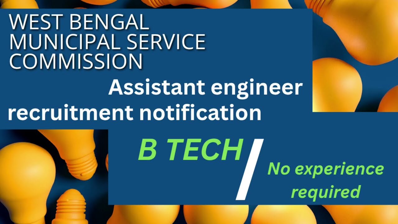 WBMSC Recruitment 2025 - Apply Online for 10 Assistant Engineer Posts