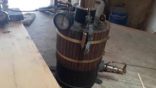 Testing Reeves engine with steam.