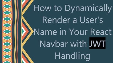 How to Dynamically Render a User