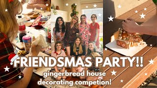 FRIENDSMAS!! gingerbread decorating party with my friends 🍪🏠 ✨ || VLOGMAS DAY 22