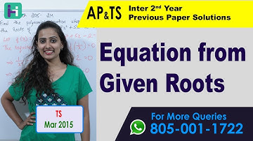 HelloClass | AP/TS Equation from Given Roots | 2 Marks - 114