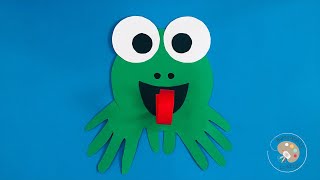 Paper Frog Craft for Kids | Handprint Craft | Animal Paper Craft | Easy Kids Crafts