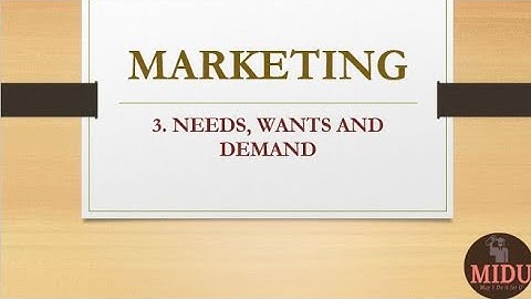 MARKETING - 3. Needs, Wants and Demand (ENGLISH)