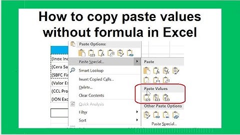 How to Copy and Paste Values (Without Formula) in Excel