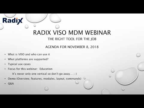 Radix VISO webinar november 8 2018