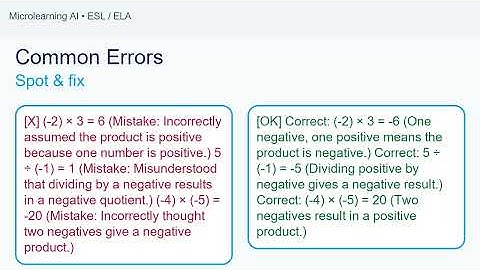 Multiplying and dividing signed numbers