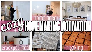 Cozy Homemaking 2023 ✨ Easy Crockpot Meal Gluten Free Brownies New Walmart Home Decor + Painting 🌿