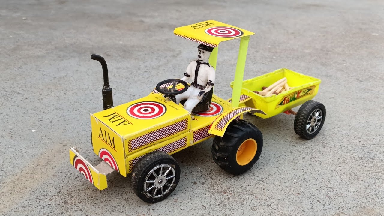 How To Matchbox Tractor Trolley At Home | Diy Toy Mini Tractor Trolley 🚜 Toy project