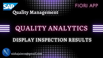 SAP S/4HANA QM | Fiori App: Display Inspection Results in SAP Quality Management
