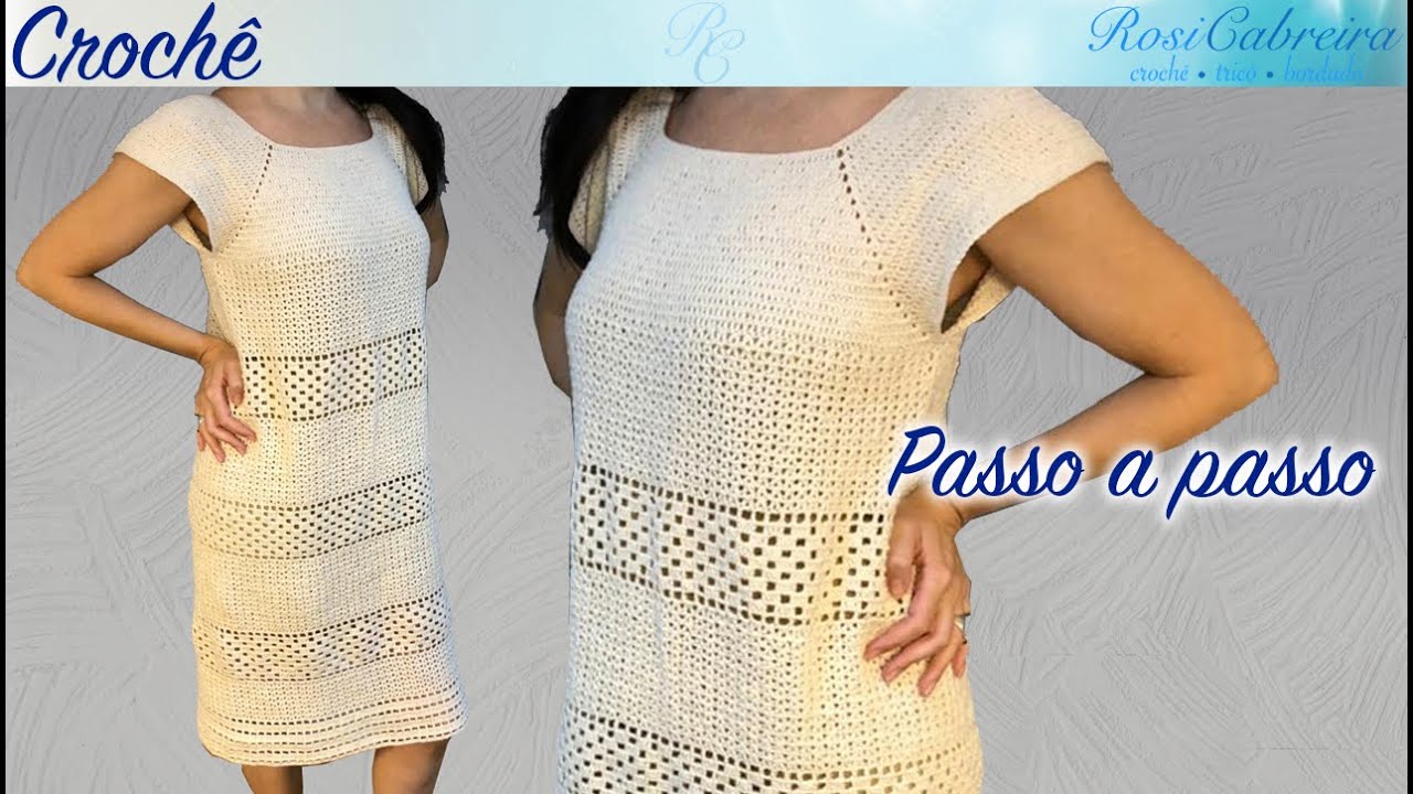 Vestido Érika top-down -- Crochê fácil