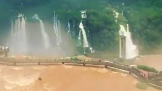 Crossing the border between Brazil and Argentina