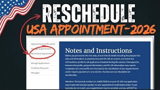 How to Reschedule Your US Visa Appointment 2026 | Reschedule USA Visa Appointment With New Portal