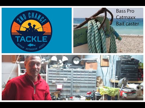 Bass Pro Catmaxx round baitcasting fishing reel inside look and how to take  apart and service 