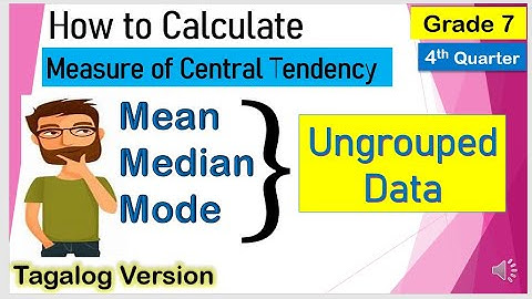 [Tagalog] Mean, Median and Mode of Ungrouped Data #Mathematics7 #FourthQuarter