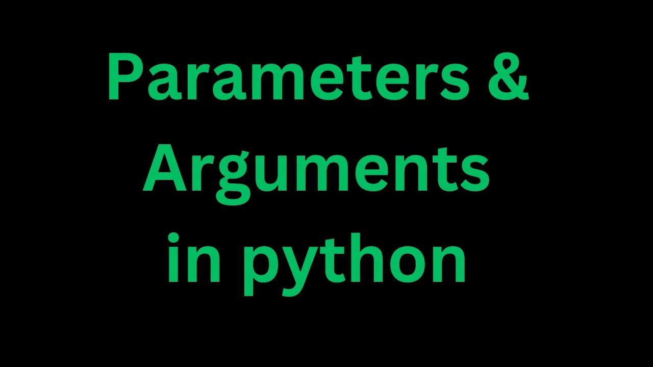 Parameters and arguments in python | python for beginners - YouTube