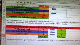 Calcular bloques con informe nutricional de un alimento screenshot 3
