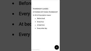 D Pharma Exit Exam Pharmacist