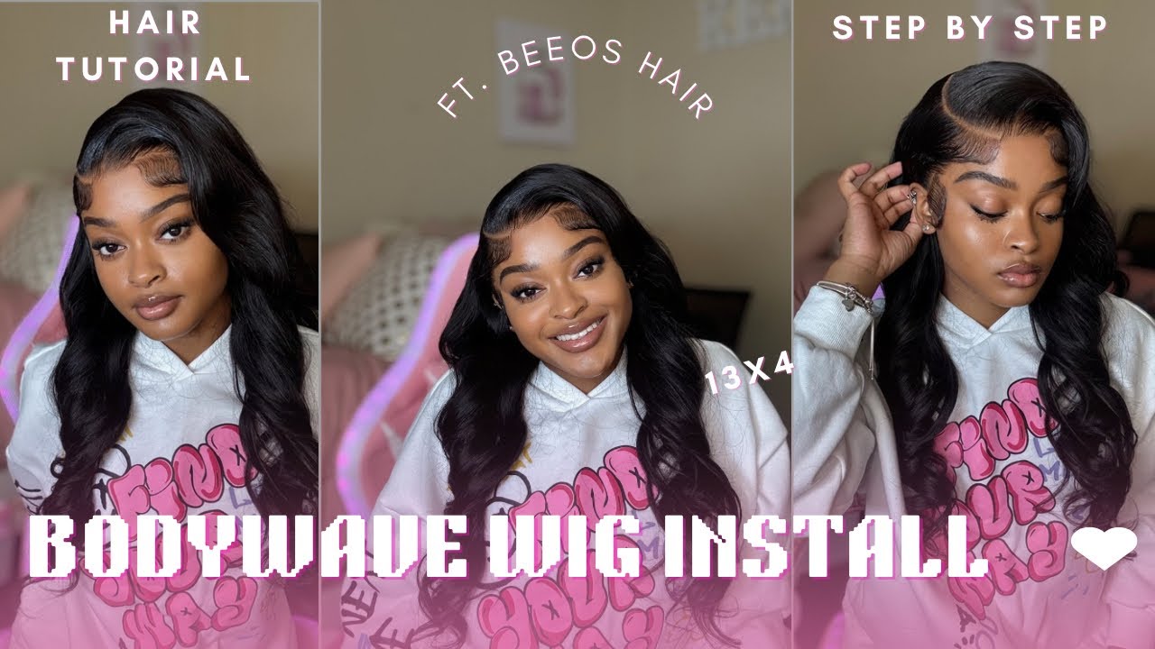 Detailed WIG INSTALL 🎀 | 13x6 BODYWAVE 24in Wig | FT. BEEOS HAIR 🤍 Step By Step Tutorial