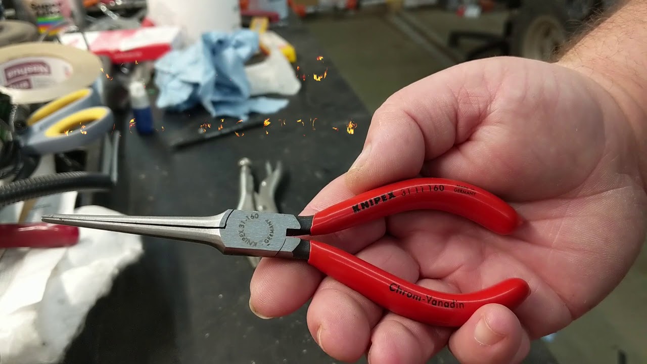 KNIPEX Knipex 3871200 8 AngLED Long Nose Pliers 