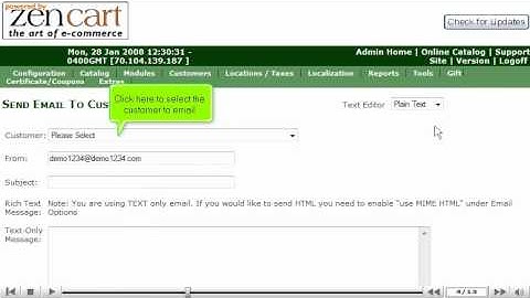 Send email in ZenCart | ZenCart Email