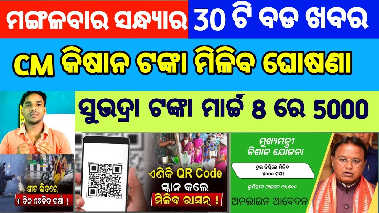 pm kisan 22 th installment date 2026 || pm kisan yojana || Subhadra yojana money BIG update