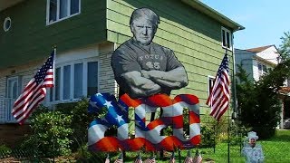 Artist erects 20-foot-tall pro-Trump art installation on Staten Island front lawn