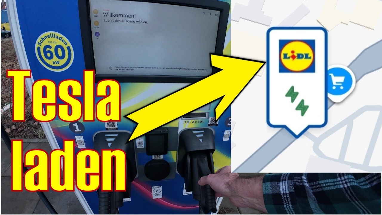 Tesla Model Y RWD bei LIDL aufladen ohne Vorkonditionierung des Akkus