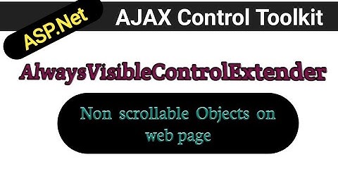 AlwaysVisibleControl Extender in asp.net  | AJAX Control toolkit tutorial |  ASP.Net in Hindi