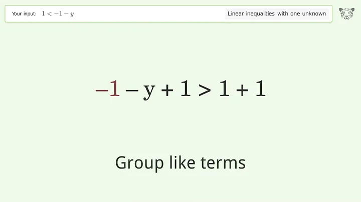 Solving Linear Inequalities: 1 is Smaller Than -1-y