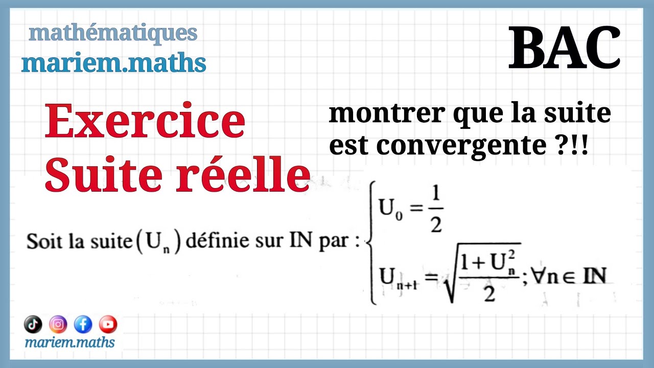 exercice suite réelle  BAC (sciences, info, tech, eco)