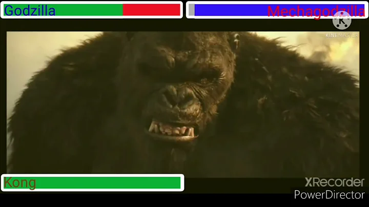 Godzilla and Kong vs Mechagodzilla with healthbars (remake)