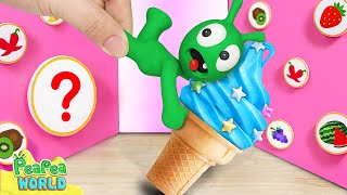 Pea Pea Explores The Room With 1000 Buttons Of Mysterious Ice Cream Flavors | PEA PEA WORLD