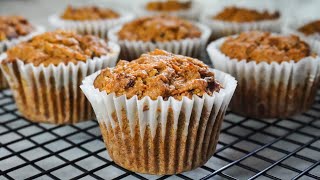 Whole Wheat Apple Carrot Muffin (Vegan)| How to make Carrot Muffin | Plant based Muffin