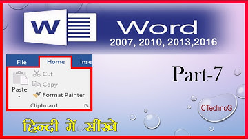 Cut | Copy | Paste | Format Painter | Home Menu | Ms Word 2016