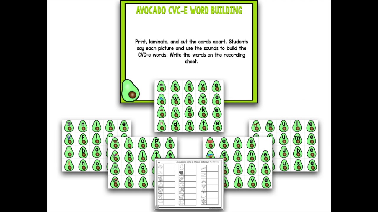 Avocado Themed Math & Literacy Centers - YouTube